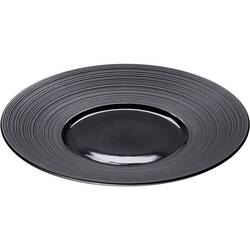 Stalgast schwarzer Porzellan Menüteller aus der Serie Gourmet Kontrast Ø 255 mm
