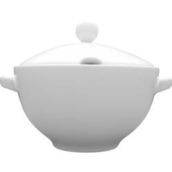 Deckelterrine von Lubiana, Porzellan, weiß, Serie Kaszub/Hel, 3 Liter