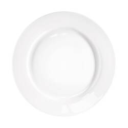 Stalgast 4 flache Teller, reinweißes Hotelporzellan, Serie Isabell, Ø 260 mm