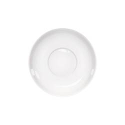 Stalgast 12 Suppen-Untertassen, klein, reinweißes Hotelporzellan, Serie Isabell, Ø 140 mm