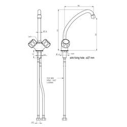 MONOLITH Mischbatterie, Einloch-Montage, zwei Mischventile