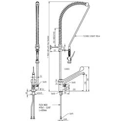 MONOLITH Geschirrbrause mit Mischbatterie, Einloch-Montage, mit Wasserhahn und Einhebelmischer