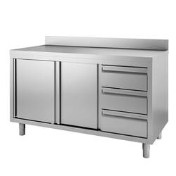 Vaiotec Topline Arbeitsschrank 700 / Flügeltüren, 3 Schubladen & Aufkantung B:1400