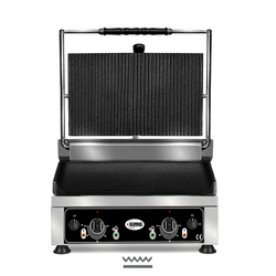 GMG Kontaktgrill KG2745GDT, oben gerillt, unten glatt, Grillfläche: Oben gerillt, unten glatt + getrennt regelbare Grillflächen