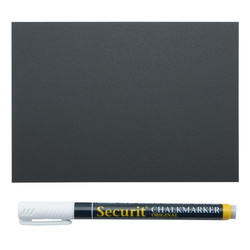 Securit Tafelschilder A6 mit Kreidemarker 4 Spitzen- und 2 Klarsichthalter (20 Stück)