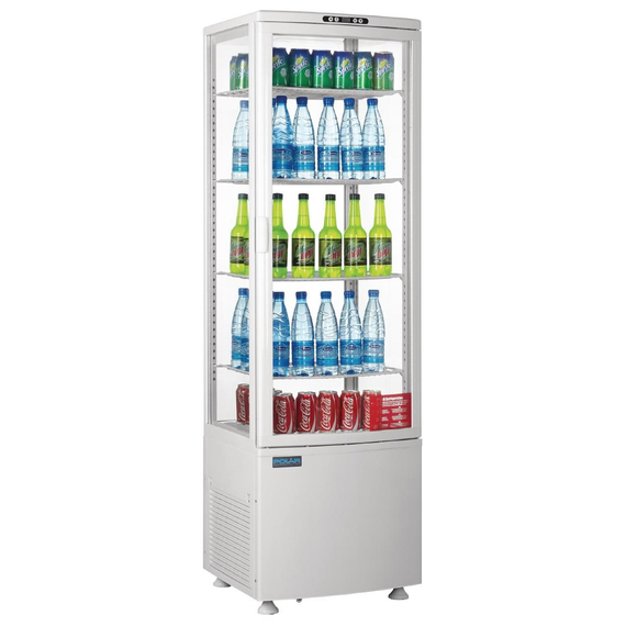 Polar C-Serie Energieeffizienter Kühlschrank mit gebogener Tür Weiß 235Ltr, Bild 2