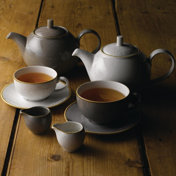 Churchill Stonecast, runde Cappuccino-Untertassen, Pfefferkorngrau, 158 mm, (12 Stück), Bild 2