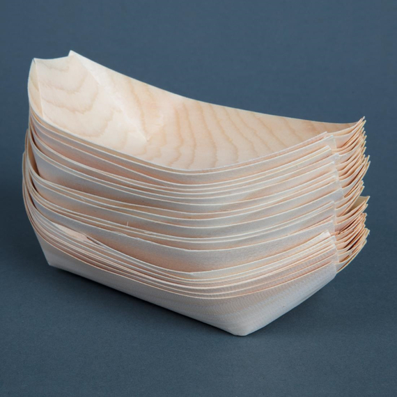 Fiesta Compostable biologisch abbaubare Holz-Schiffchen 19cm (100 Stück), Bild 6