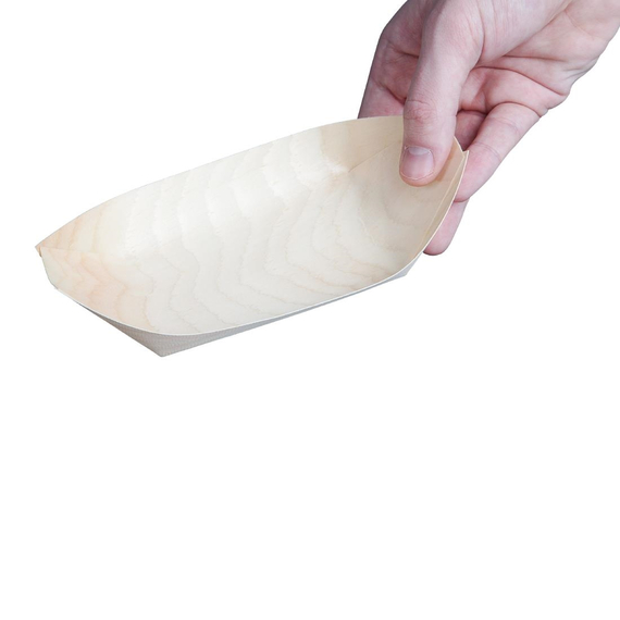 Fiesta Compostable biologisch abbaubare Holz-Schiffchen 19cm (100 Stück), Bild 4