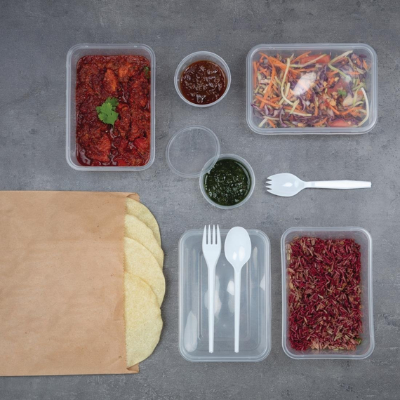 Fiesta Recycelbare Plastikbehälter für die Mikrowelle mit Deckel Groß 1000ml (250 Stück), Bild 2