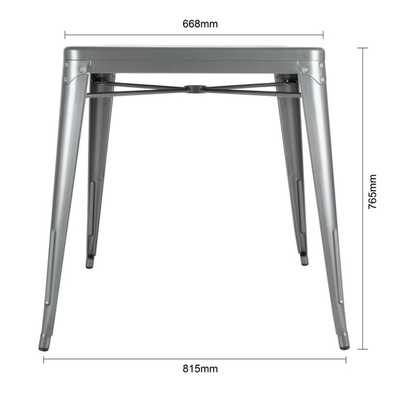 Bolero Bistro quadratischer Bistrotisch aus Stahl Grau 66cm, Bild 7