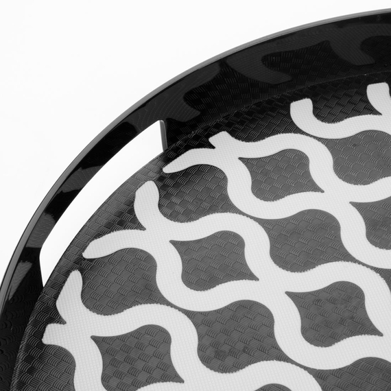 Olympia Kristallon PC rundes, rutschfestes Tablett mit Griffen, 355 mm, Bild 3