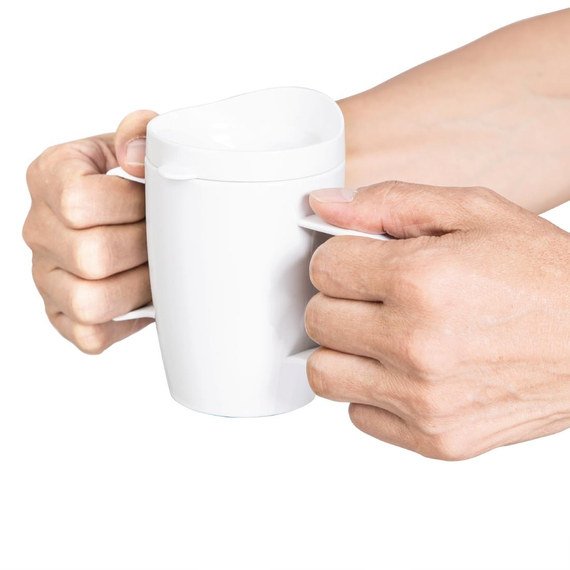 Olympia Kristallon Heritage Doppelhenkelbecher mit Deckel Weiß 300ml (4 Stück), Bild 3