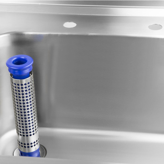 Vogue Edelstahlspüle Doppelwaschbecken Abtropffläche links 180x60cm, Bild 4