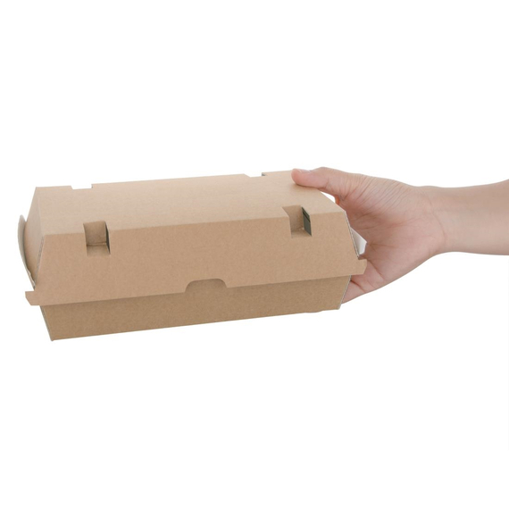 Fiesta Compostable kompostierbare Menüboxen mit Klappdeckel aus Kraftpapier groß 204mm (100 Stück), Bild 5
