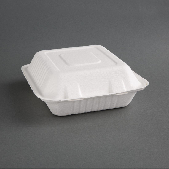 Fiesta Compostable kompostierbare Menüboxen aus Bagasse mit Klappdeckel 3-geteilt (200 Stück), Bild 3