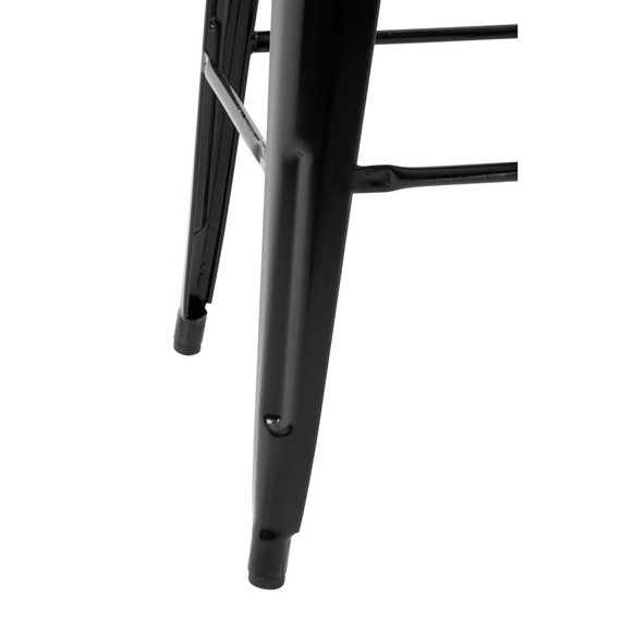 Bolero Bistro Hochstühle mit Rückenlehne und Holzsitzpolster Schwarz (4 Stück), Bild 7