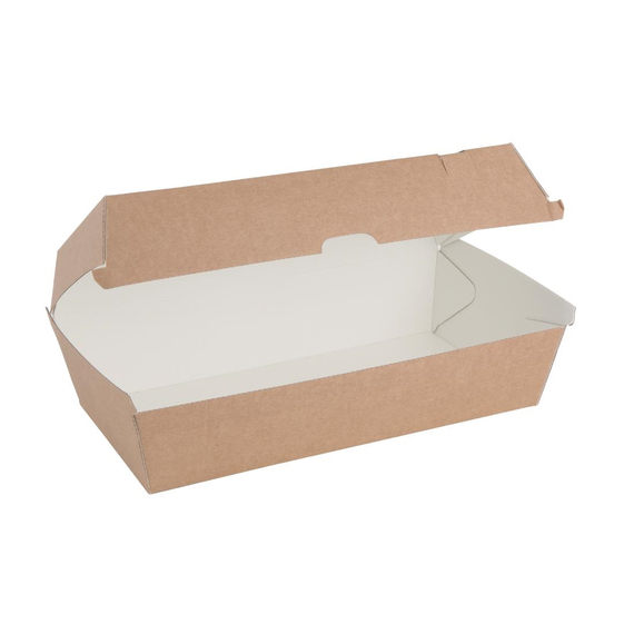 Fiesta Compostable kompostierbare Menüboxen mit Klappdeckel aus Kraftpapier groß 204mm (100 Stück), Bild 3