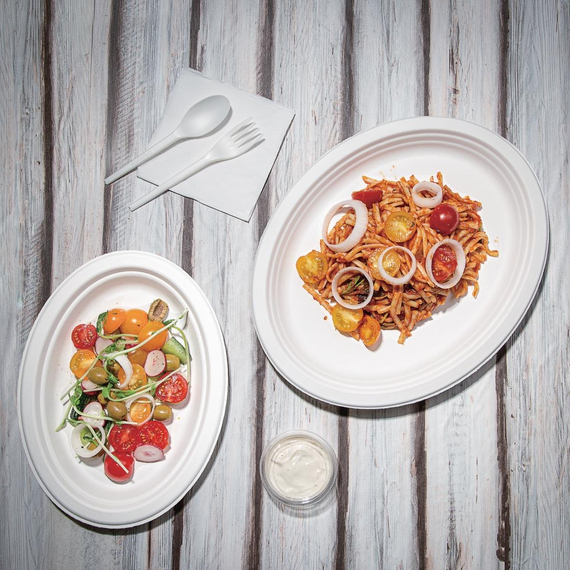 Fiesta Compostable kompostierbare Teller aus Bagasse oval 19,8cm (50 Stück), Bild 2