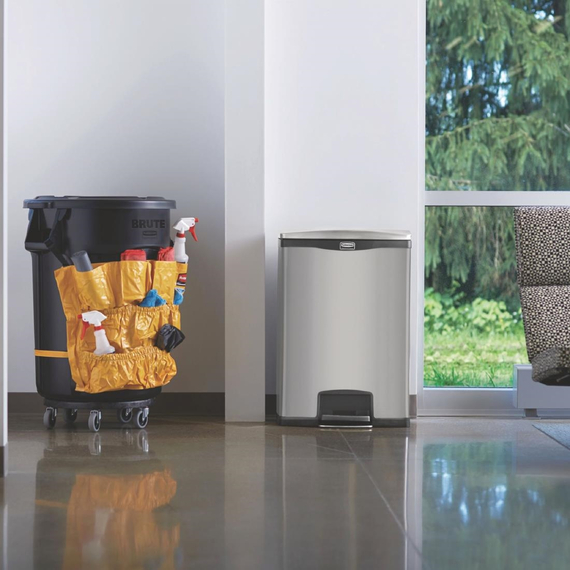 Rubbermaid Slim Jim Front Step Pedaleimer Edelstahl 90L, Bild 4