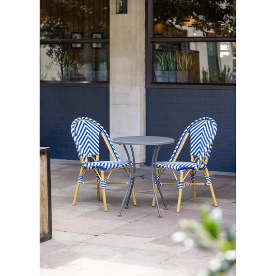 Bolero runder Bistrotisch in schlankem Design Stahl grau 60cm, Bild 2