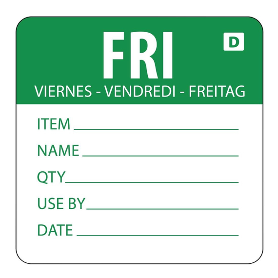 Hygiplas auflösbare Etiketten Freitag grün (250 Stück)