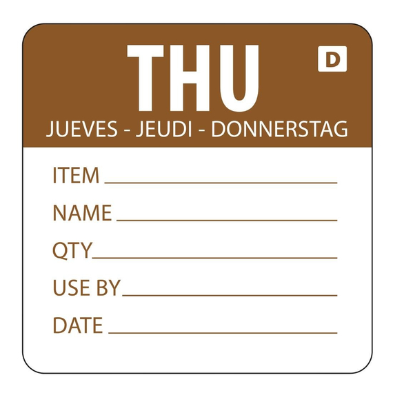 Hygiplas auflösbare Etiketten Donnerstag braun (250 Stück)