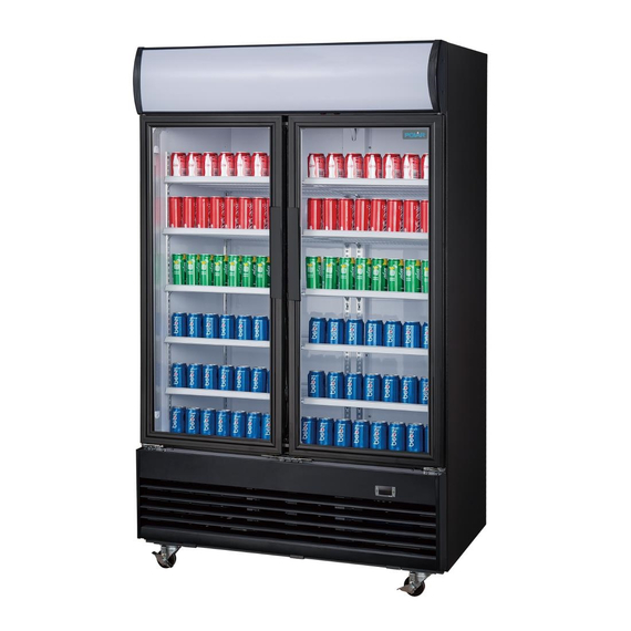 Polar G-Serie Kühlvitrine mit Schwenktür und Leuchtkasten 950Ltr Schwarz, Bild 5