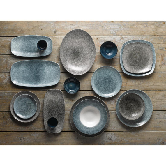 Churchill Studio Prints Raku-Coupé-Teller, rund, Quarzschwarz, 288 mm, (12 Stück)