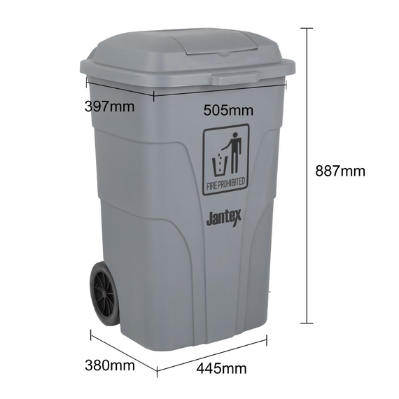 Jantex 120Ltr Mülltonne mit Fußpedal Grau, Bild 6