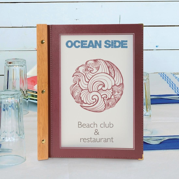 Securit Menümappen mit Holzbox braun A4 (20 Stück)