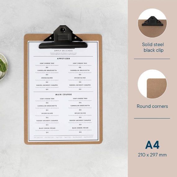 Europel Klemmbrett A4 Hochformat Holz 210 x 297 mm, Bild 6