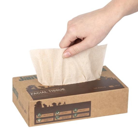 Jantex Green 100% Recycelte Gesichtstücher 100 Blatt (36 Stück), Bild 6