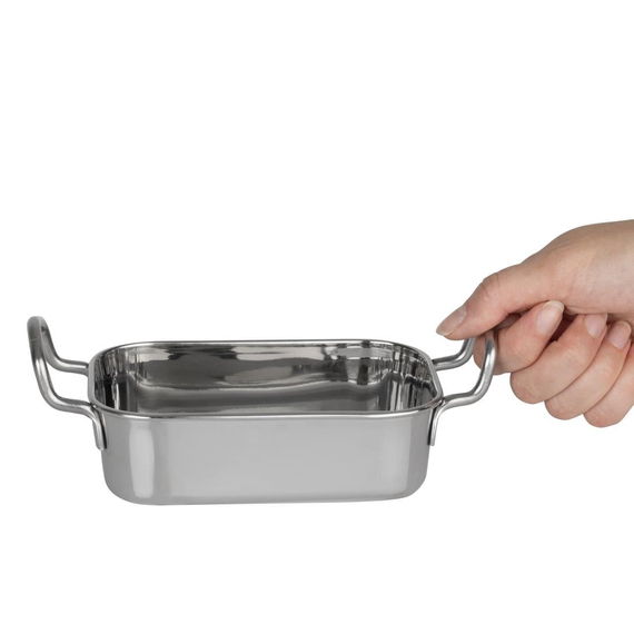 Olympia Tischpräsentation Rechteckige Schale Edelstahl 140x90mm, Bild 8