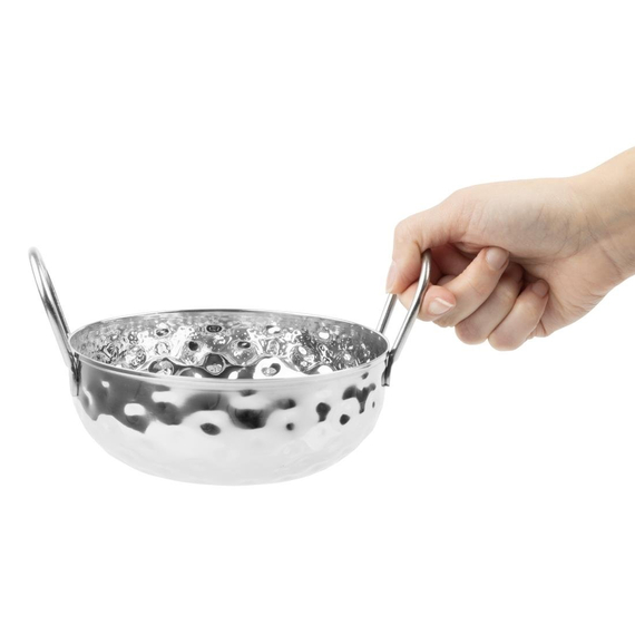 Olympia Tischpräsentation Gehämmerte Kadai-Schale Edelstahl 150mm, Bild 6