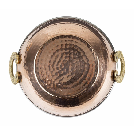 Olympia Kupfer Kadai Schale Edelstahl Messinggriffe 660ml, Bild 5