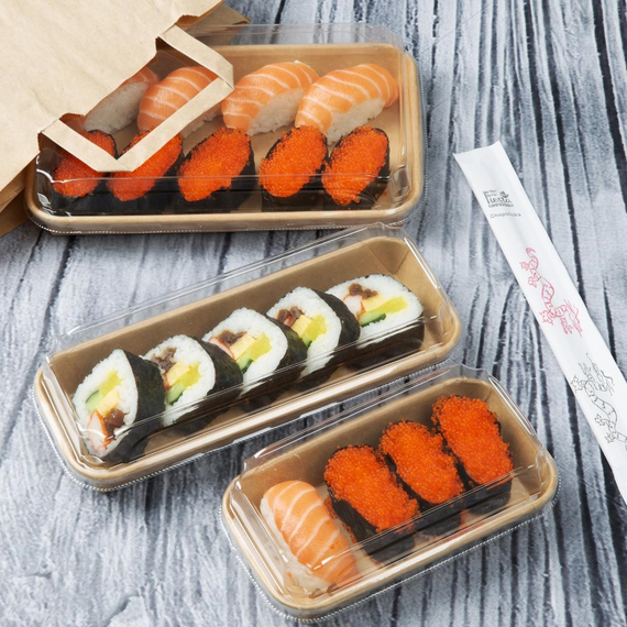 Fiesta Recyclierbare PET-Deckel für Nr. 7 Sushi-Tabletts (300 Stück), Bild 5