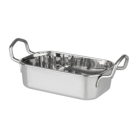 Olympia Tischpräsentation Rechteckige Schale Edelstahl 140x90mm