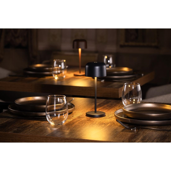 Olympia Siena Tischlampe Rundkupel Schwarz 200mm, Bild 8