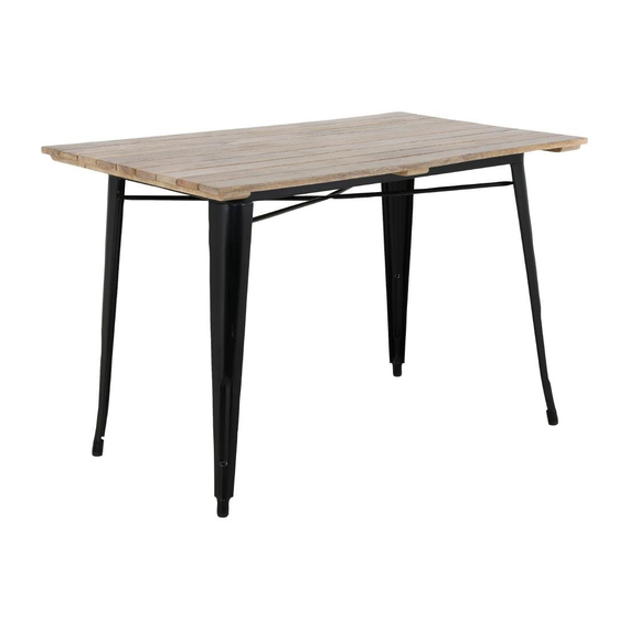 Bolero Bistro Esstisch Mangoholz-Lattenplatte Schwarz 1200mm, Bild 5