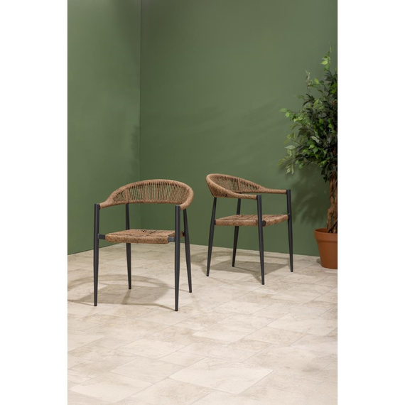 Bolero Eden PE Twist Rattan Outdoor Armlehnstuhl Natur (4 Stück), Bild 9