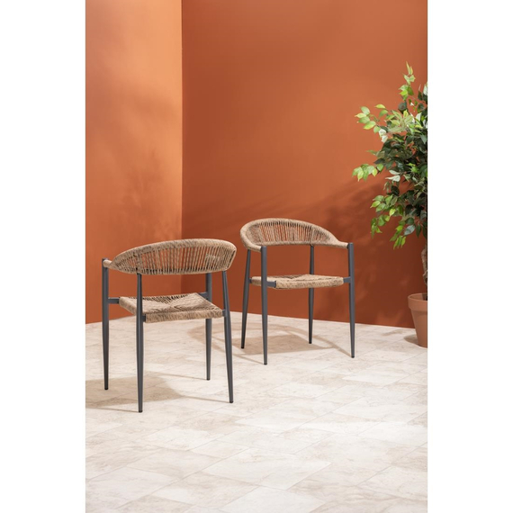 Bolero Eden PE Twist Rattan Outdoor Armlehnstuhl Natur (4 Stück), Bild 7