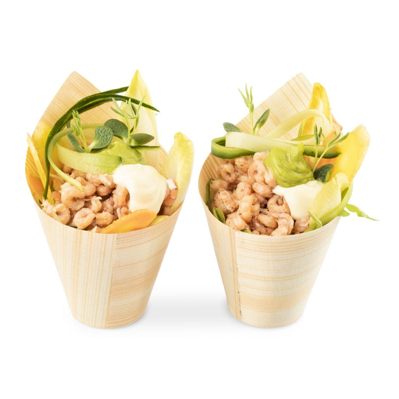 Sier Einwegbecher Holz schräg 22cl. (FSC®) ø70 x h137/70mm (30 Stück), Bild 4