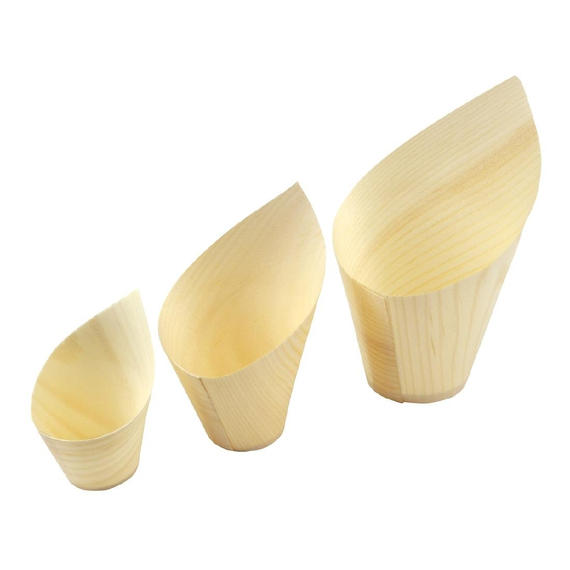 Sier Einwegbecher Holz schräg 11cl. (FSC®) ø36 x h110/50mm (40 Stück), Bild 3