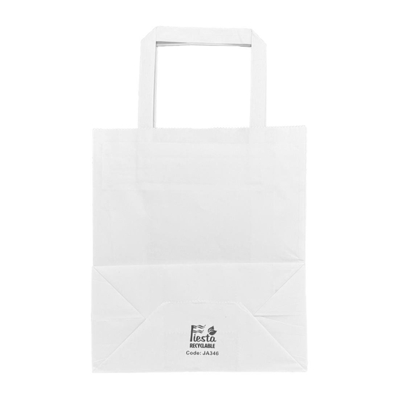 Fiesta Recycelbare Flacher Griff Weiße Papiertüten Klein (250 Stück), Bild 3