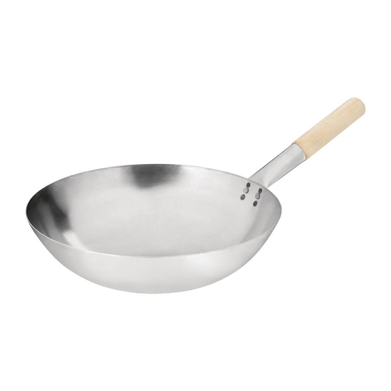 Vogue Stahl Wok runder Boden 35,5cm