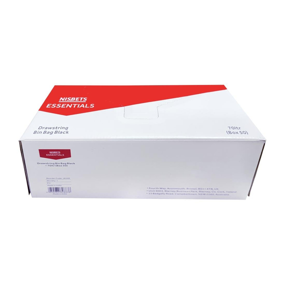 Nisbets Essentials Mittelstarke Müllbeutel Schwarz 70Ltr (50 Stück), Bild 2