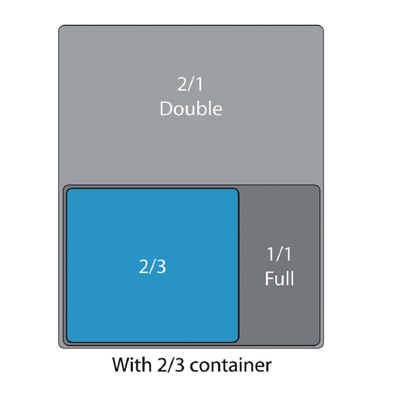 Vogue GN-Behälter Edelstahl 6,5cm GN2/3