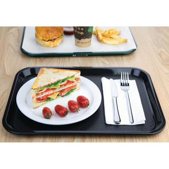 Olympia Kristallon Polypropylen Fast-Food-Tablett Schwarz Mittel 415mm, Bild 6