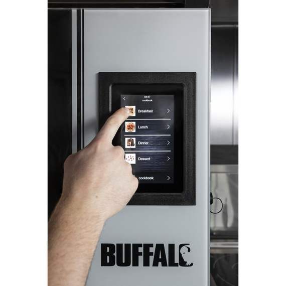Buffalo freistehender Smart-Touchscreen-Kompakt-Kombiofen 6 Stück GN 1/1 mit Installationskit, Bild 5